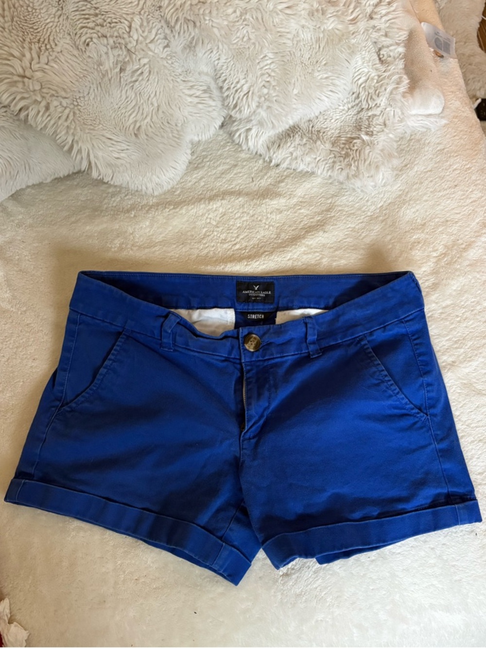American Eagle Outfitters Royal Blue Stretch Jean Shorts